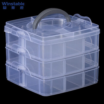 Wenstan detachable three-layer component box hardware parts tool box storage and organization box w5338 extra large (32*19*24) (1 piece)