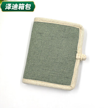 Yunluo handmade cloth wallet women's short chinese valentine's day folding card holder retro ins coin purse simple fabric vertical small wallet solid color green