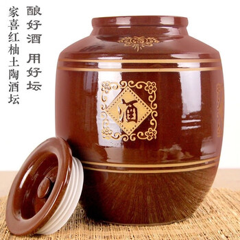 Ceramic wine jars, earthenware large wine jars, sealed wine jars for storage and fermentation, 10-200 kilograms of household cellar wine jars, 20 kilograms of water capacity, thickened sealed lid wine jars