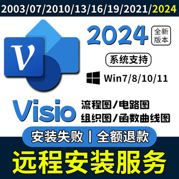 Visio new version 2024 professional version key flow chart installation 2019/2016/2021 remote installation service install by yourself choose any version win system