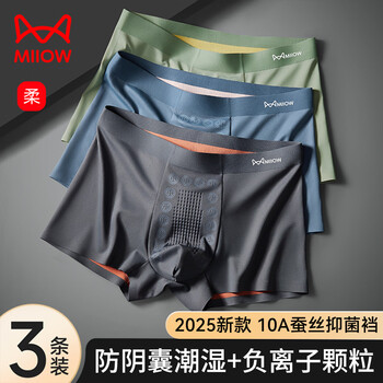 Catman anti-scrotal moisture men's underwear boys ice silk breathable 10a antibacterial high-end light luxury boxer shorts