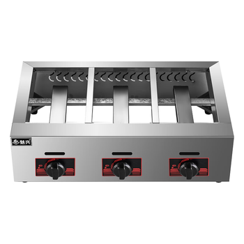 Guyn three-plate octopus meatball machine, commercial oyster egg grilling machine, electric heating gas fish ball oven, octopus grilling machine, stall gas type empty oven (no baking plate tool)