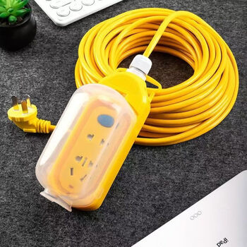 Electric vehicle charging extension cord with long socket row for outdoor household waterproof seat for high-rise buildings with long meter board row and extra long connection board 24 new rainproof sockets with indicator lights and switches 10 meters/1-2 floors 1 hour left during the event