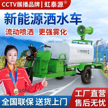 Hongtaiyuan electric three-wheel sprinkler truck for construction site dust removal and cooling, small firefighting and landscaping new energy fog cannon sprinkler truck 0.8 square meter fog cannon (battery not included)