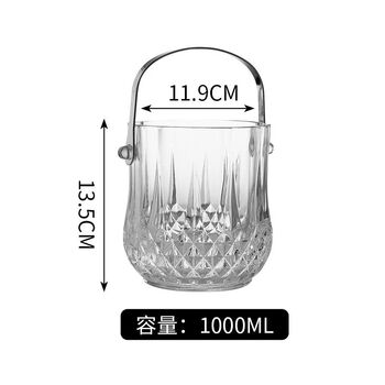 Magic bean shenghuo large glass ice bucket red wine champagne bucket ktv ice cube ice bucket glass hand improves beauty ice bucket bar diamond glass ice bucket free ice clamp