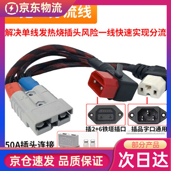 Anderson adapter electric vehicle one to two high power universal pin plug tower lithium battery cable one to two 30.1cm 8.3 flat 8..awg cable