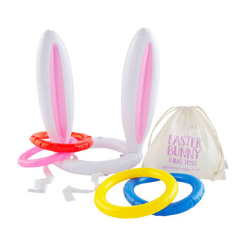 Mud pie rabbit ring toss game white