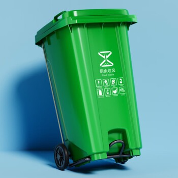 Kai tak outdoor classification foot-operated trash can 240l sanitation trailerable community extra-thick large trash can with lid catering kitchen classification barrel green kitchen waste 100l extra-thick foot-operated type