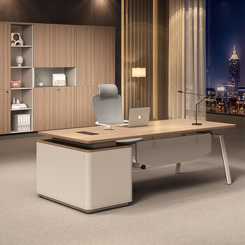 Shu sheng boss office desk and chair combination simple modern single table office furniture table executive desk supervisor manager table 1.4 meters boss (short cabinet style)