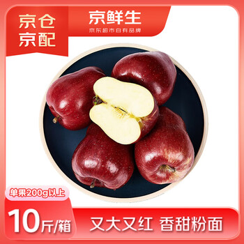 Jingxiansheng gansu tianshui huaniu apple, big and red, net weight 10 pounds, single fruit more than 200g, fresh fruit