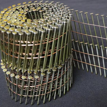 An junsheng has a whole box of 50 roll nails for coil nail gun, threaded bare nail pallet nailing wood packaging box, coil nail plate nail pattern nail iron nail, 2.1*50 sample one roll