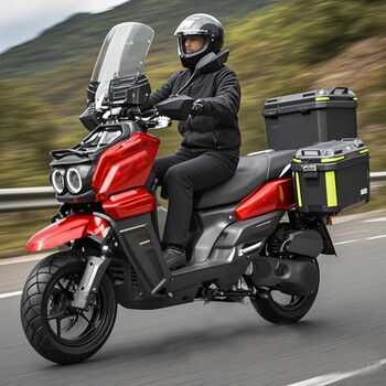 Renmin motorcycle 150 tank scooter efi fuel-saving motorcycle can be registered american patrol car scooter red 150 power + cbs system + guardrail + tail box