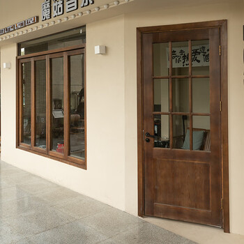 Customized white wax pure solid wood door internet celebrity coffee milk tea baking clothing store solid wood door entry door interior door custom made white wax