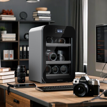 Ruima r4 slr camera electronic touch screen moisture-proof box photographic equipment drying box dehumidification cabinet professional lens retro moisture-proof cabinet touch screen