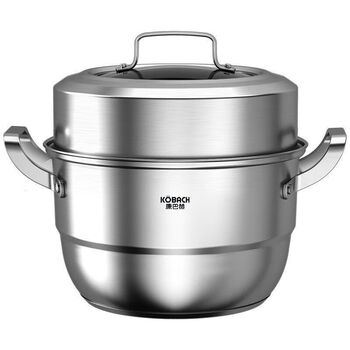 Kangbach steamer 304 stainless steel extra thick household two-layer/three-layer steamed bun steamer universal stove large capacity multi-function 304 steel extra thick steamer 2 layers 26cm