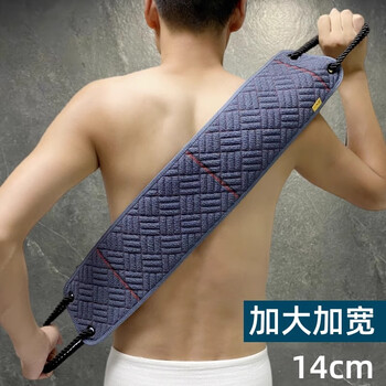 Mingjiajiang bath towel men's special bath towel strong mud rubbing artifact coarse sand double-sided long strip rubbing back widen wiping towel newly upgraded - gray thick and fine double sand 14cm