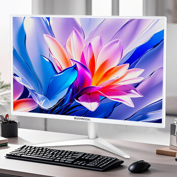White computer monitor e-sports high brush 144/165 curved screen design artist assembly desktop second-hand quasi-new machine display lcd wall-mounted monitoring screen white model 22 inches丨vga+hdmi with hanger