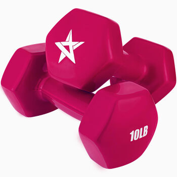 Yes4all dumbbell vinyl coated - 10 lb - pink yarrow - pair