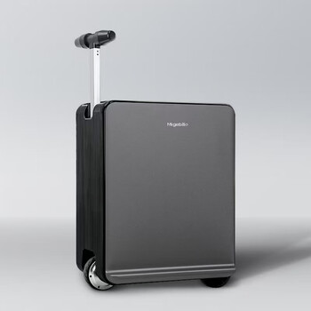 Migbao electric suitcase for cycling and transportation, can seat adults 20-inch business trip boarding case smart trolley suitcase, meteorite gray 40l large capacity + 15km long battery life 20-inch boarding and riding 3c certified battery