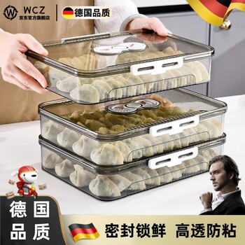 Sailoto dumpling box frozen fresh-keeping box dumpling food storage box transparent two covers and two layers can hold approximately 80-100 pieces transparent two covers and two layers can hold approximately 80-100 pieces