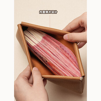 Hao'e wallet women's cash storage bag simple soft leather long wallet large note storage shrapnel coin purse clutch brown