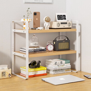 Ou runzhe storage rack desktop multi-layer bookshelf desk storage shelf computer desk layered cabinet large log color double layer