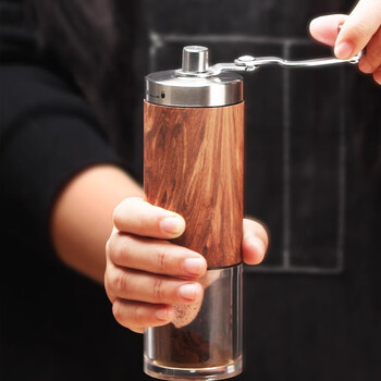 E7 lifestyle coffee bean grinder italian hand grinder coffee machine hand crank grinder small outdoor portable grinder hand crank grinder wood grain model