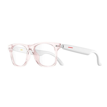 Bese jd logistics intelligent translation bluetooth glasses music headset 144 languages real-time simultaneous interpretation suitable for apple xiaomi huawei home ai ai smart transparent flat-view mirror full frame pink