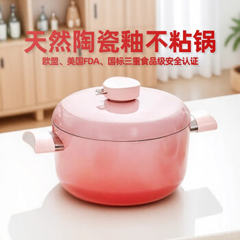 Xingjin japan xingjin soup pot household non-stick pot double-ear stew pot thickened cooking pot gas induction cooker naughty brown 24cm 4l