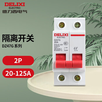 Delixi electric small isolation switch modular main switch 2p isolation circuit breaker 2p 63a dz47g263