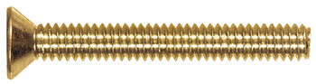 Hillmangroup 45273 8-32 x 2-1/2 in. flat head slotted machine screws, brass, 20-pack