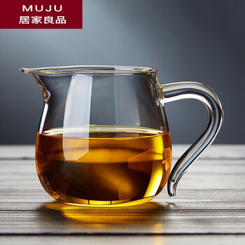Muji japan's new glass fair cup thickened heat-resistant high-end tea brewing tea set (thickened) 280ml transparent