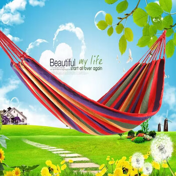 Yinhao hammock outdoor camping swing indoor single rocking chair dormitory widened and thickened canvas anti-rollover leisure hammock