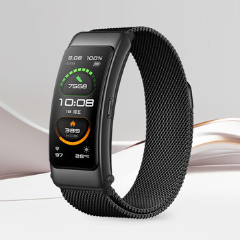 Huawei (huawei) annual meeting gift huawei bracelet bluetooth headset two-in-one heart rate sleep waterproof sports phone smart watch for boys and girls new valentine's day birthday gift fashion high-definition b7 obsidian gold black + obsidian black case + black milanese watch