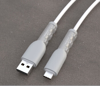 Mppmck charger protective cover to prevent breakage of the new android data cable protection, suitable for huawei vivo, xiaomi oppo universal device, wire bite protection, silicone winding wire breakage protection rope, business gray - android universal model, protects both ends of the data cable