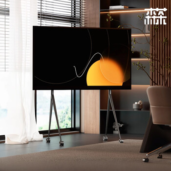 Sencha tv floor stand removable wheeled tv stand stainless steel 55/65/75 inches suitable for xiaomi hisense skyworth thunderbird tcl samsung silver mirror tv stand | black carbon steel style | suitable for 50-75 inches. the stand does not include perforated boards