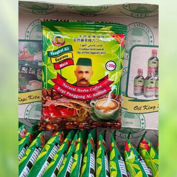 Kite konnect tongkat ali malaysian men's coffee instant energy old man's head herbal original imported tongkat ali original genuine coffee 8 packs
