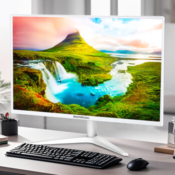 White computer monitor e-sports high brush 144/165 curved screen design artist assembly desktop second-hand quasi-new machine display lcd wall-mounted monitoring screen white model 19 inches丨vga+hdmi built-in audio