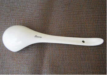 He jiagong's original european and american famous brand lz tableware ceramic large spoon male spoon white serving spoon with logo white whole logo