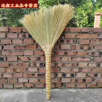 New widened and thickened broom, made of golden silk seedlings and sorghum seedlings broom, household old-fashioned broom *1*