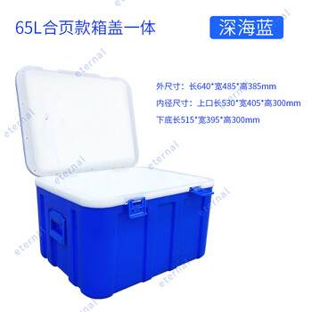 60l insulated refrigerator commercial food steamed bun rice takeaway food delivery large stall vehicle mounted plastic ice bag 65l thickened hinge blue