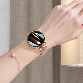 Hkmw huawei machine huawel suitable smart watch for women, 2025 new non-invasive blood glucose monitor, high accuracy, high appearance, heart rate, blood pressure, ecg, uric acid, bluetooth call, champagne gold milan steel belt