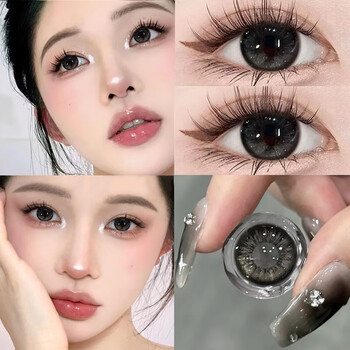 Haichang run eye liquid black color contact lenses for women half-year disposable large diameter natural 2025 new pupil expansion contact lenses sf express matte snow mountain black-spade alice 14.5mm buy one pair get one free 0 degree