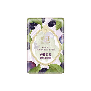 Bee flower sandalwood soap 125g woody fragrance soap bath fragrance face wash hand soap single block cleaning soap mulberry seed covered black plum-new product 125g 1 block