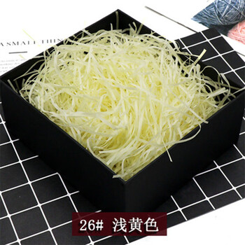 Raffia filler high-end wholesale paper strips as souvenirs, wedding decorations, shredded paper silk fruit gift box 3 pounds, light yellow paper silk 20 pounds (10000 grams)