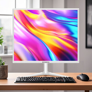 White computer monitor e-sports high brush 144/165 curved screen design artist assembly desktop second-hand quasi-new machine display lcd wall-mounted monitoring screen white model 17 inches丨front screen vga+hdmi with hanger