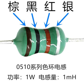 Special 1w color ring inductor for household appliances, rice cooker, induction cooker, microwave oven, soy milk machine, home appliance repair, brown, black, red and silver 0510-1mh 1 pc