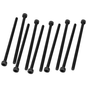 Uxcellm3x60mm fully threaded hex socket head knurled cap screw bolt black 10 pieces