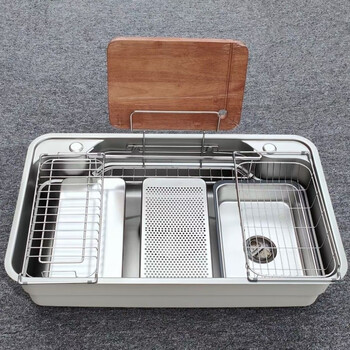 Fancychic1272 people collect japanese 3d embossed lixil flat embossed sink sus304 embossed large single tank multi-functional water without faucet 8048 package a practical choice 80*48 nanometer silver