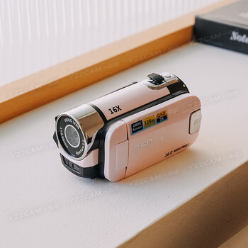 Hkmw canon machine is suitable for 2k high-definition high-pixel handheld dv flip-up rotating screen digital camera student self-portrait ccd camera girl pink with 64g memory card